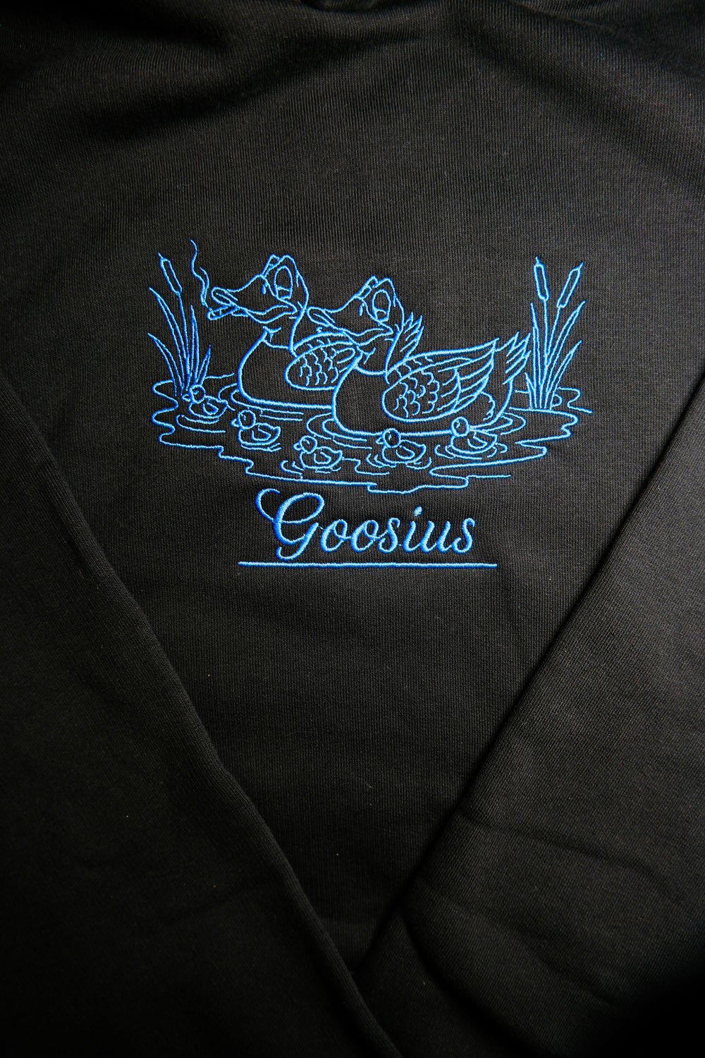 Hoodie Goosius noir, broderie bleue – vue 2